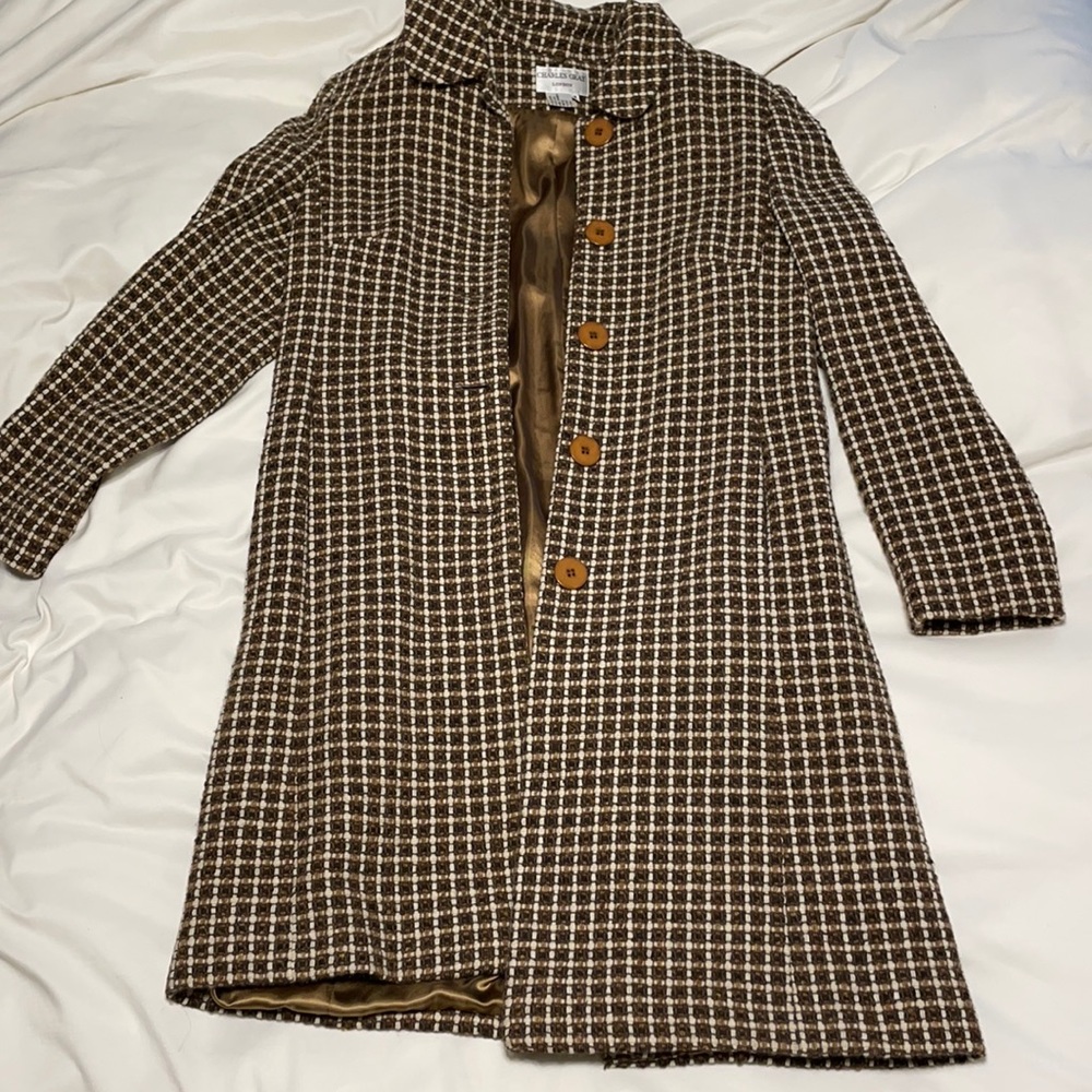 Charles Gray Lines Tweed Pea Coat size Small